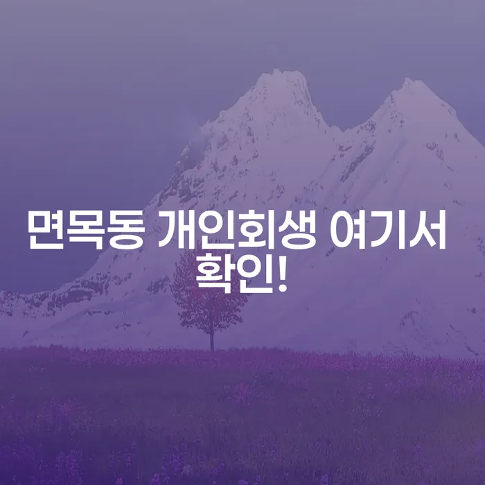 면목동 개인회생 여기서 확인!