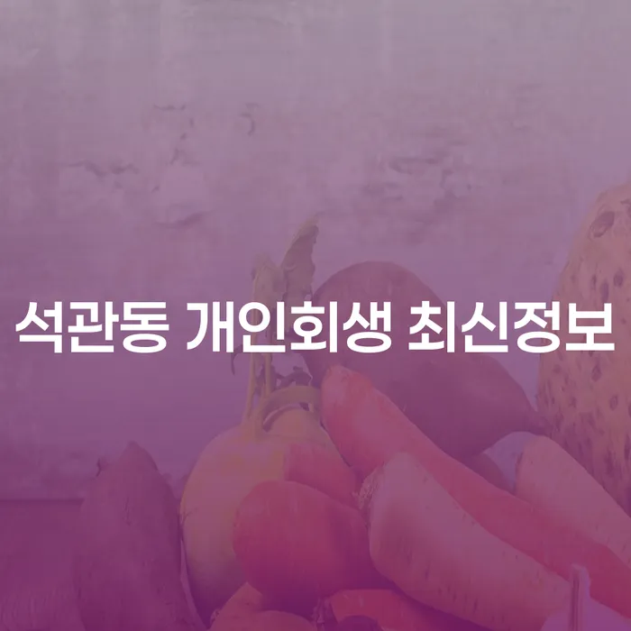 석관동 개인회생 최신정보
