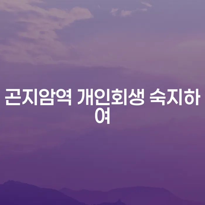 곤지암역 개인회생 숙지하여