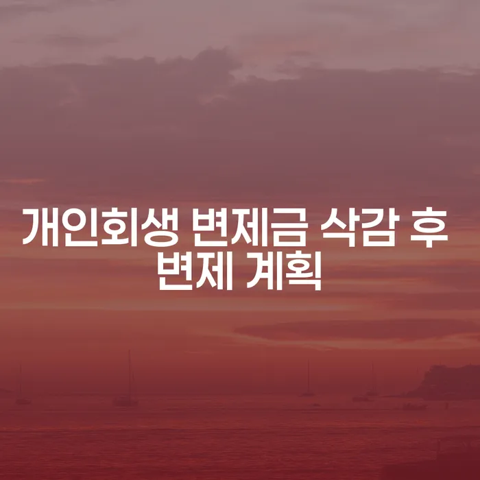 개인회생 변제금 삭감 후 변제 계획, 어떻게 하면 좋을까요?
